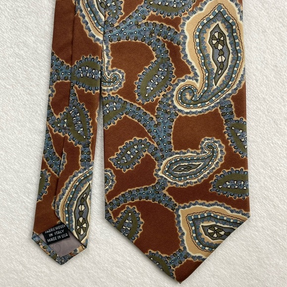 Christian Dior Monsieur Silk Paisley Pattern Neck Tie (Brown/Multicolor) - Picture 6 of 13